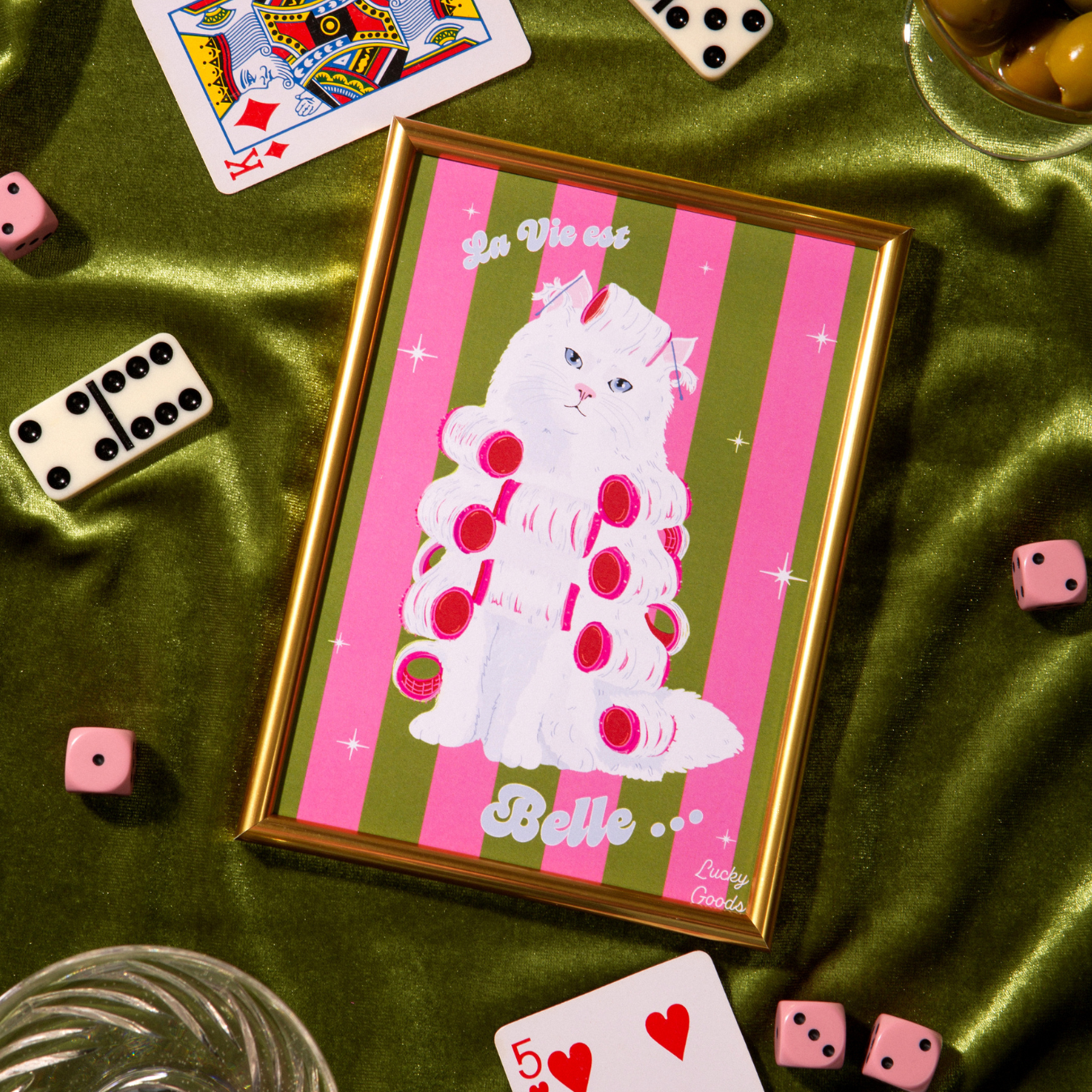 La Vie est Belle Kitty Portrait Print