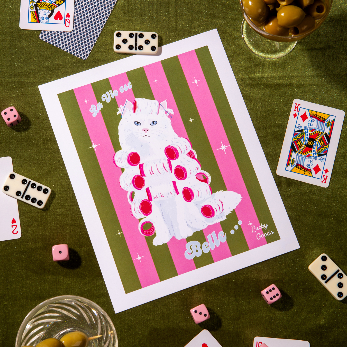 La Vie est Belle Kitty Portrait Print