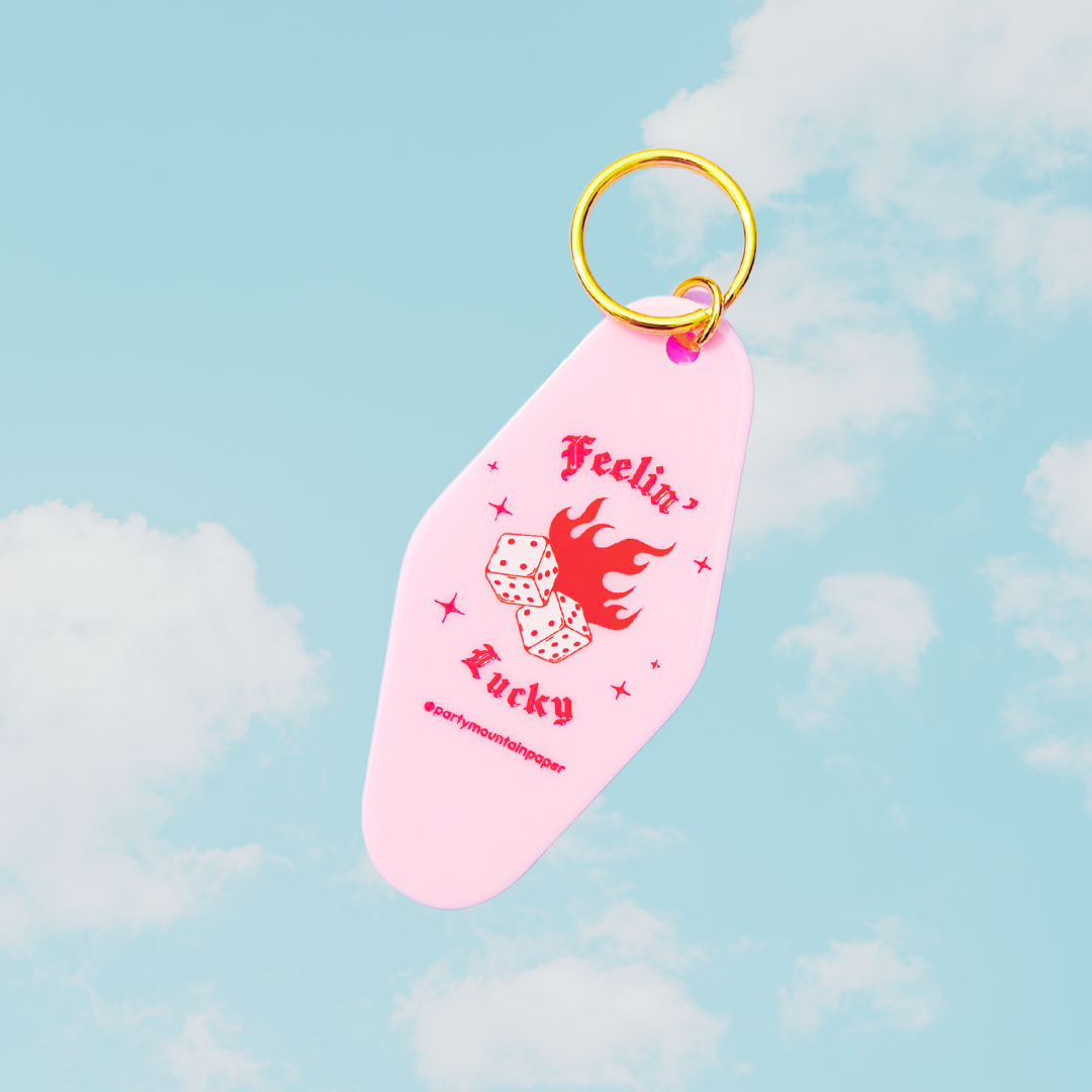 Feelin' Lucky Motel Tag Keychain