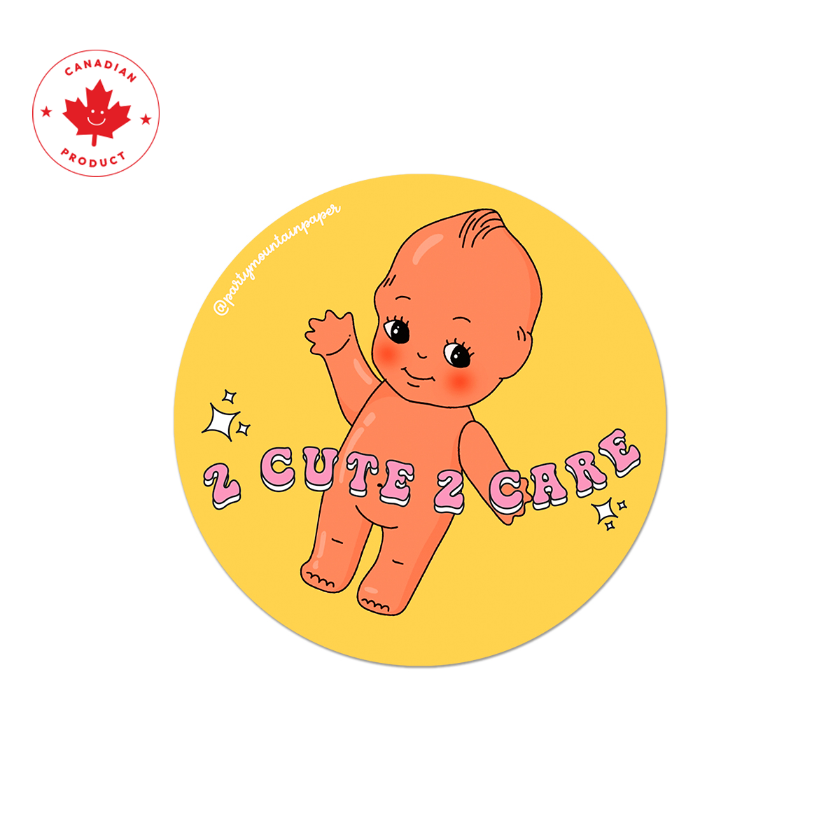 Too Cute To Care Sticker