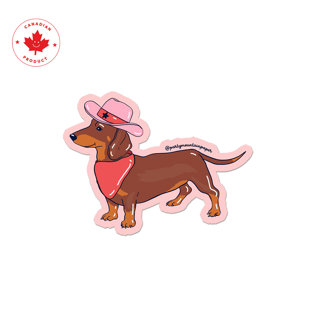 Weenie Dog Cowboy Sticker