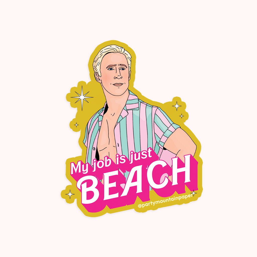 My Job Is Beach Sticker – Party Mountain Paper Co.