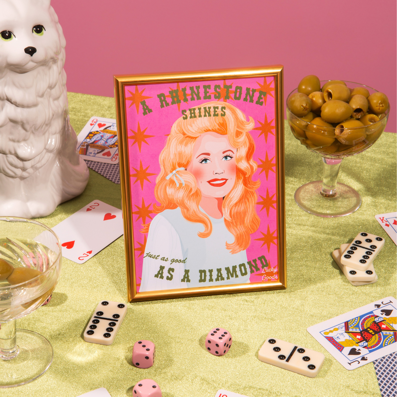 Country Queen Rhinestones Portrait Print