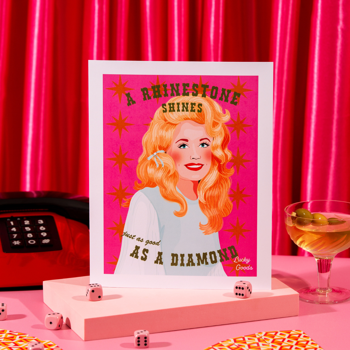 Country Queen Rhinestones Portrait Print