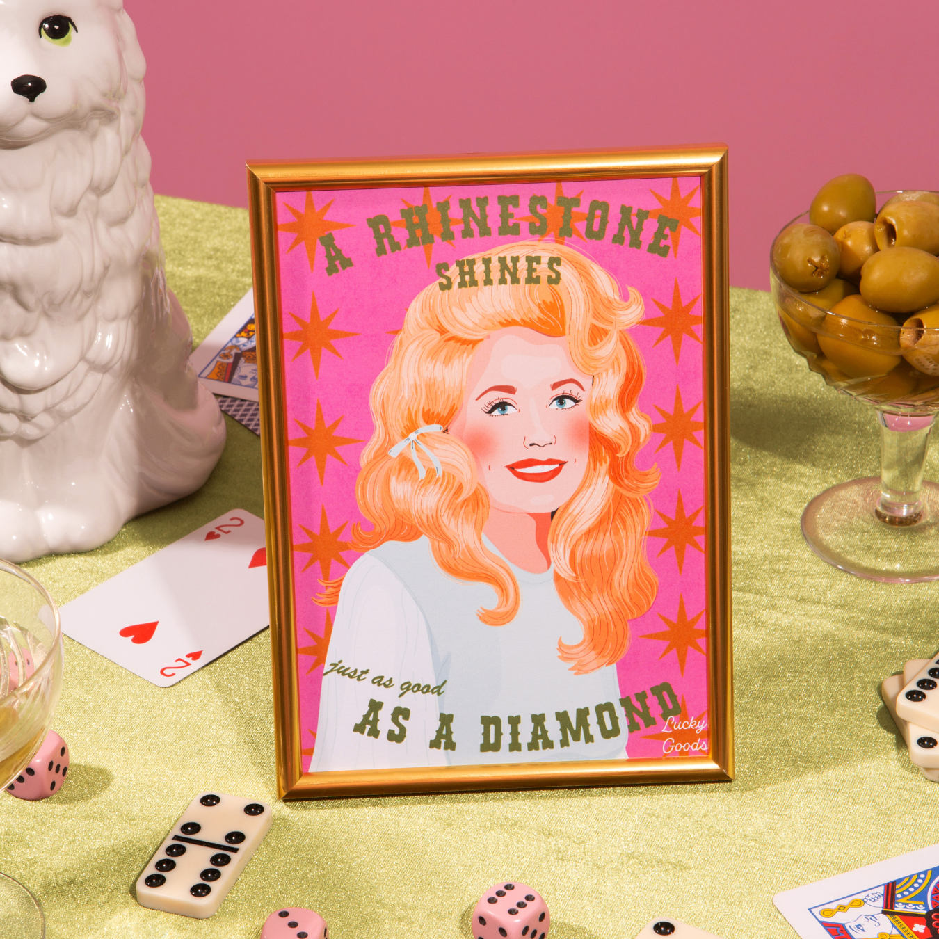 Country Queen Rhinestones Portrait Print
