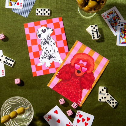 Fancy Poodle with Sunglasses Portrait Print