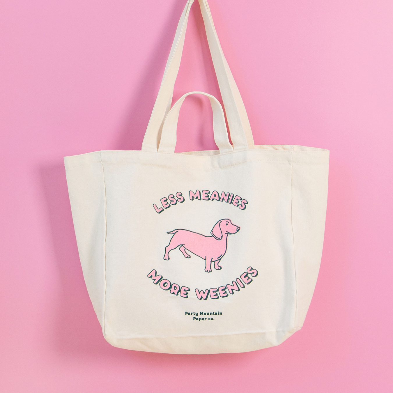 Less Meanies, More Weenies Organic Canvas Tote