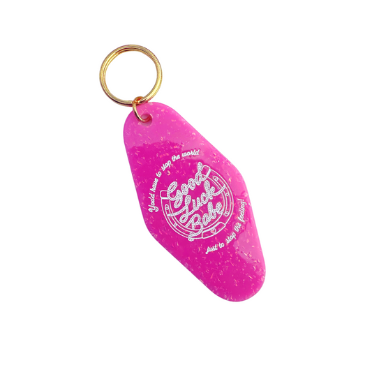 Good Luck Babe Motel Tag Keychain