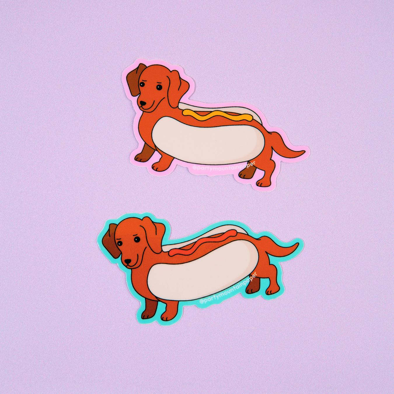 Weenie Hotdog Sticker (Mustard)