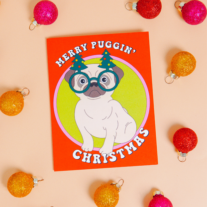 Merry Puggin' Christmas Card