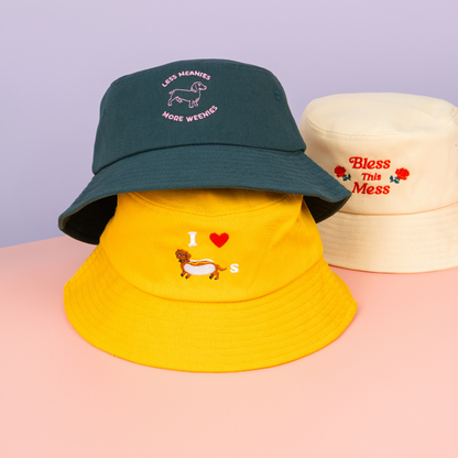 I Heart Weiner Dogs Bucket Hat