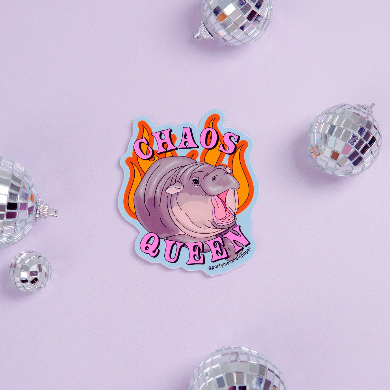 Chaos Queen Hippo Sticker