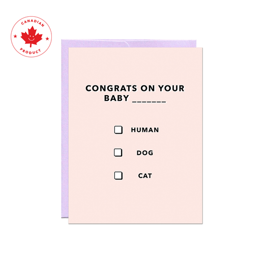 Baby Multiple Choice Card