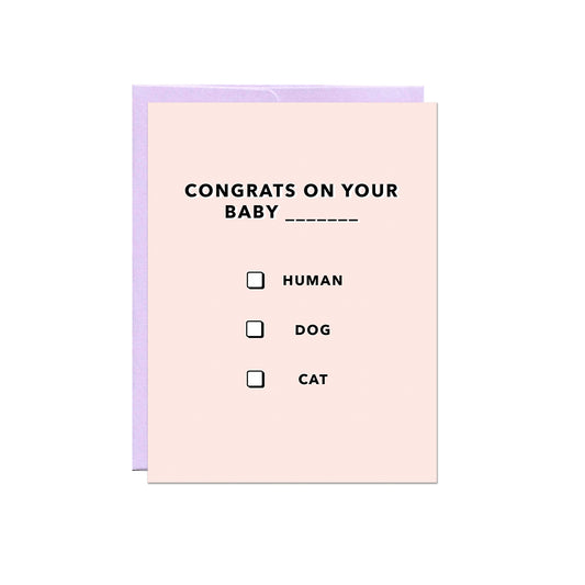 Baby Multiple Choice Card