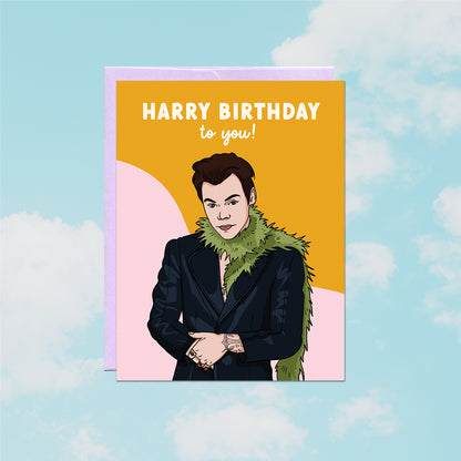 Green Boa Birthday Card