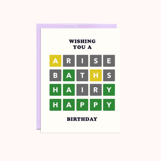 Word Game Birthday Card