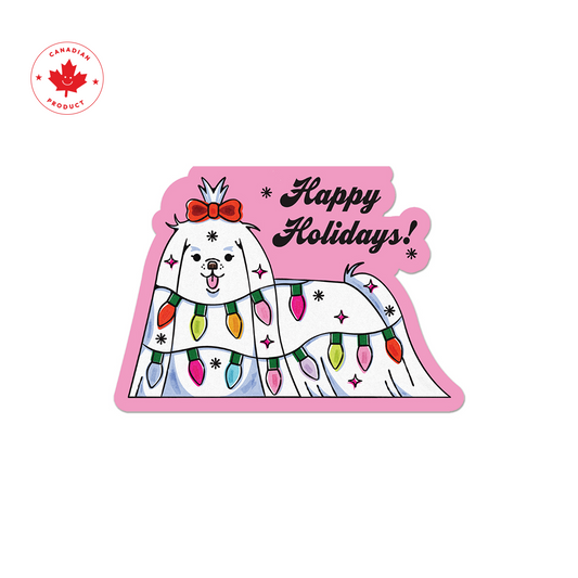 Christmas Lights Dog Card