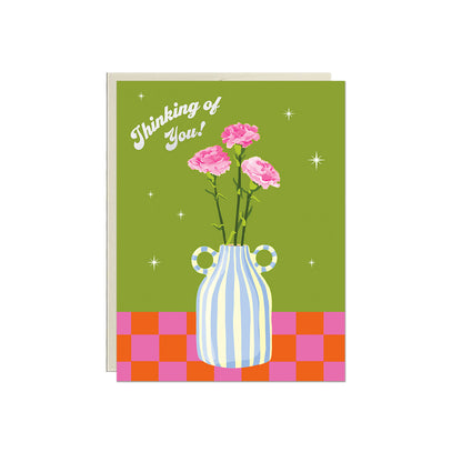 Thinking of You! Flowers in Vase Card