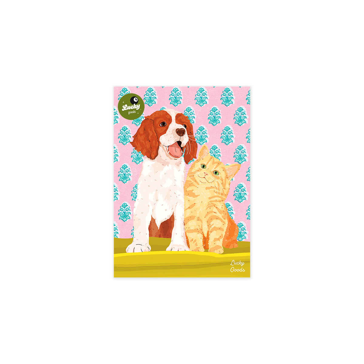 Cat & Dog Best Buds Portrait Print