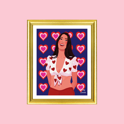 Cher Hearts Outfit Portrait Print