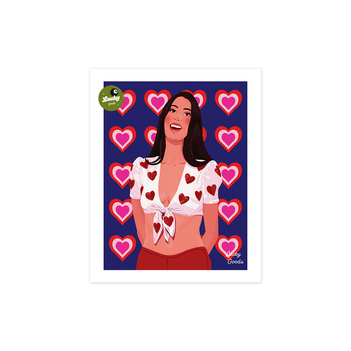 Cher Hearts Outfit Portrait Print