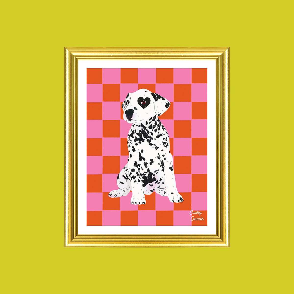 Heart Eye Dalmatian Portrait Print