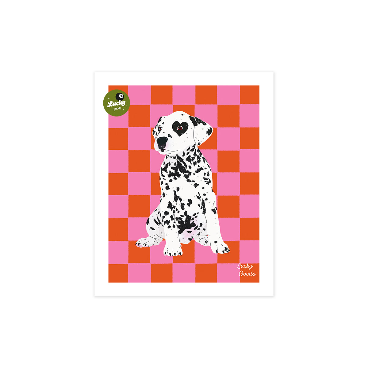 Heart Eye Dalmatian Portrait Print