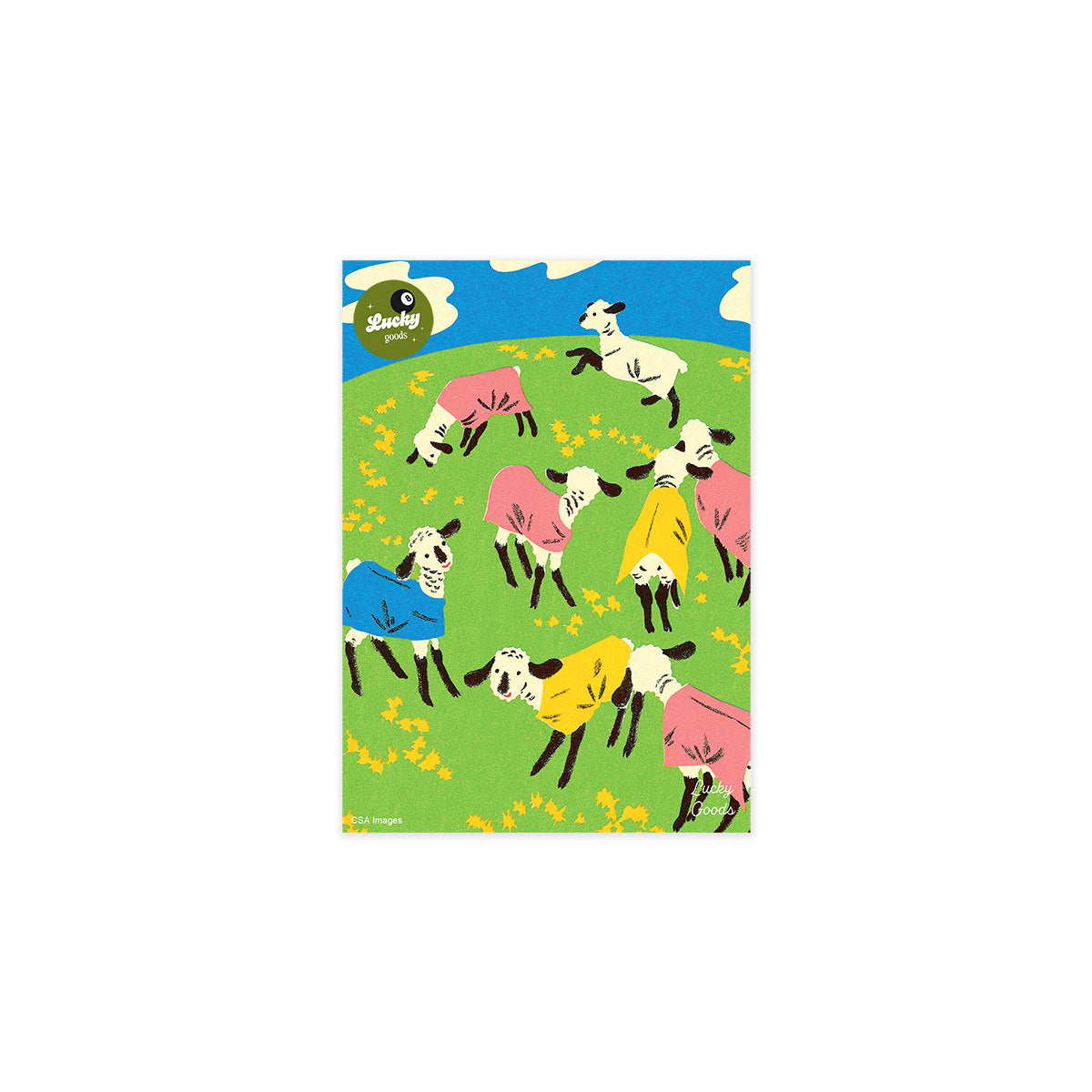 Goats in T-Shirts Party Portrait Print