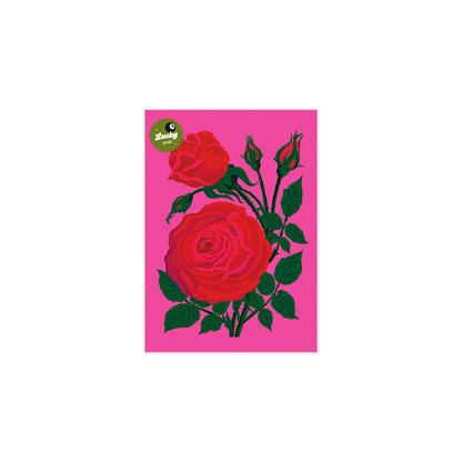 Roses in Hot Pink Portrait Print