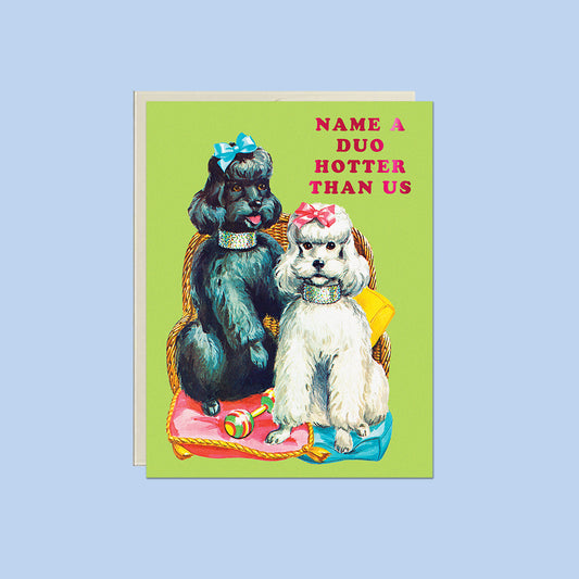 Hot Duo Poodles Card