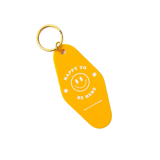 Happy To Be Here Motel Tag Keychain