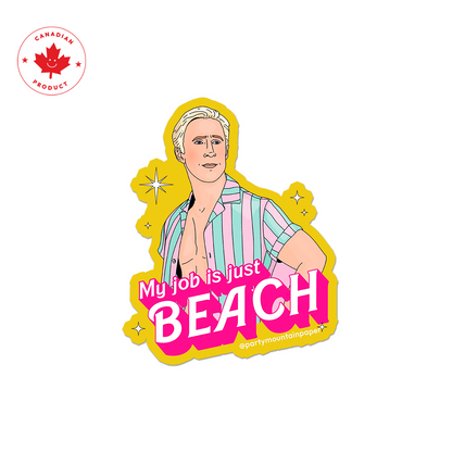 My Job Is Beach Sticker