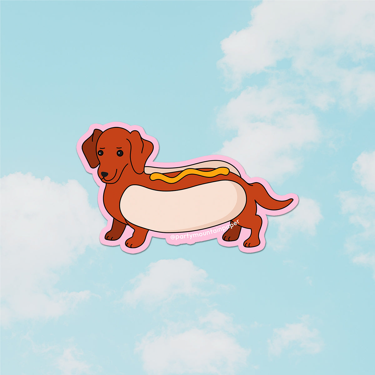 Weenie Hotdog Sticker (Mustard)