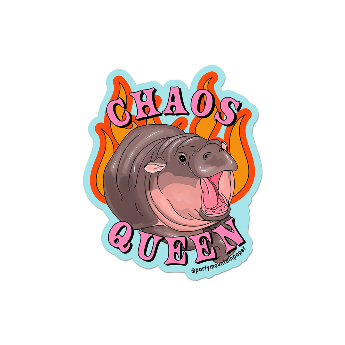 Chaos Queen Hippo Sticker