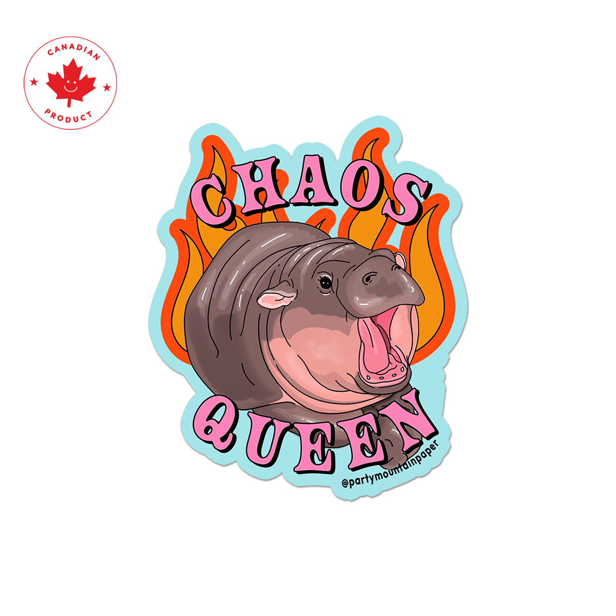 Chaos Queen Hippo Sticker