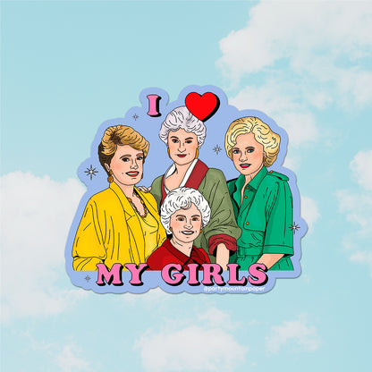 I ♥ My Girls Sticker - Golden