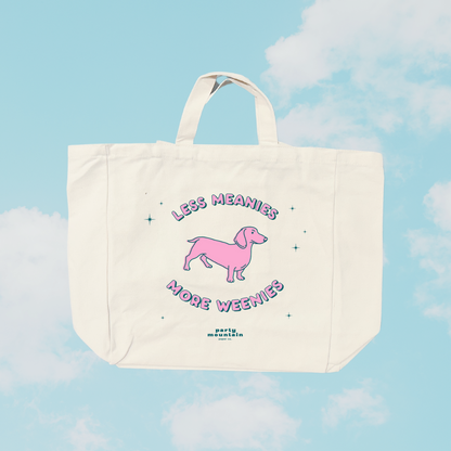 Less Meanies, More Weenies Organic Canvas Tote