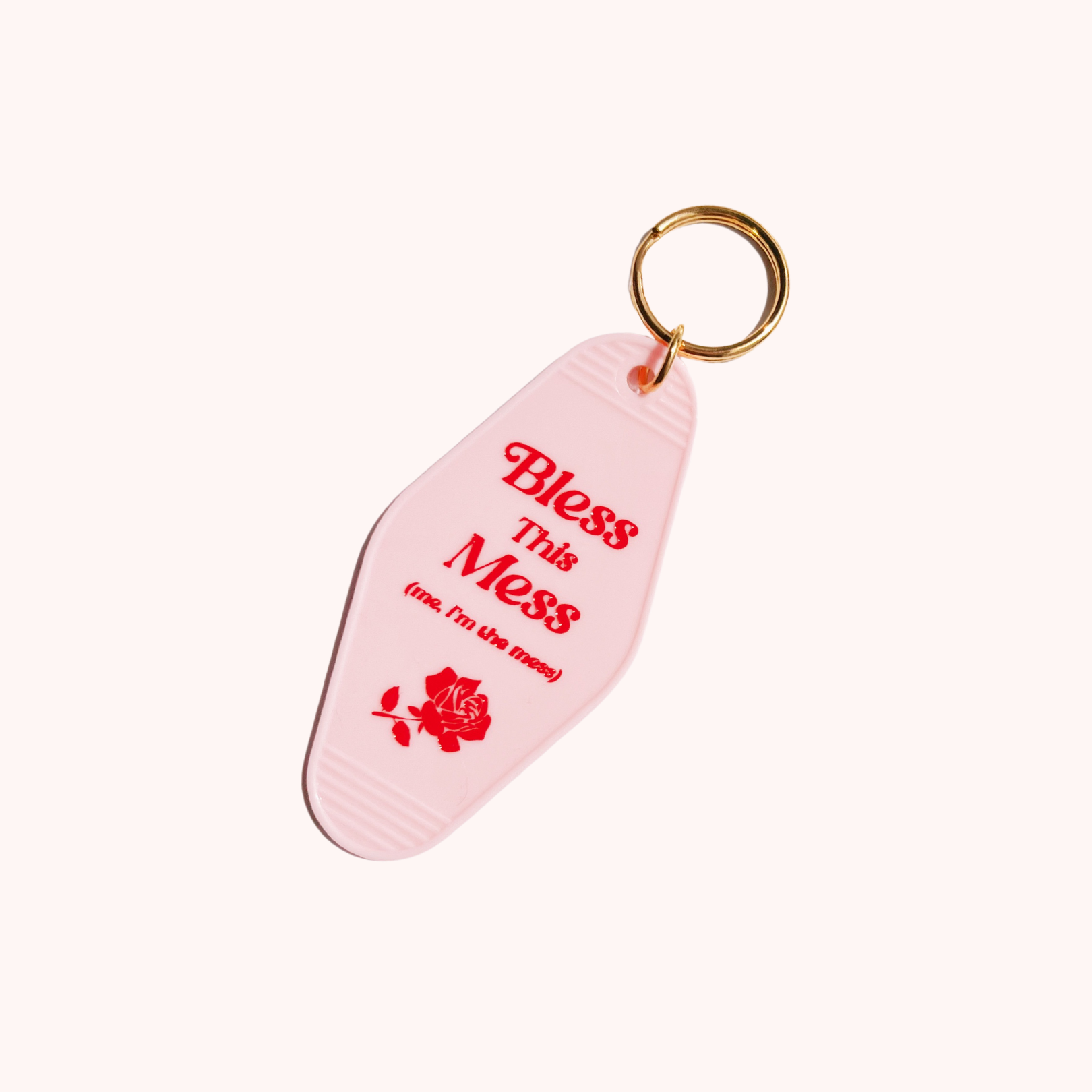 Bless This Mess Motel Tag Keychain